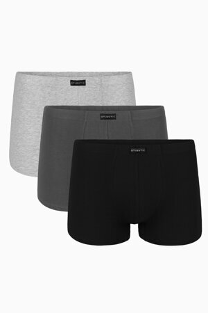 Atlantic Herren Boxershorts 3-er Pack Set Unterwäsche Glatt Baumwolle 3BMH-007, Grau