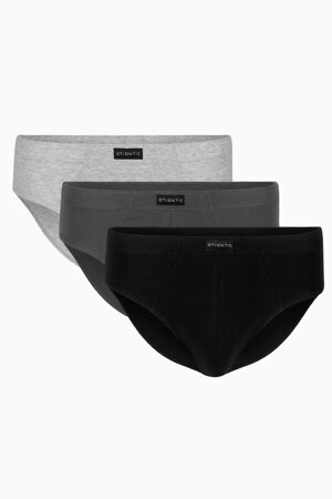 Atlantic Herren Slip 3-er Pack Set Unterwäsche Glatt Alltag Baumwolle 3BMP-006 , Grau