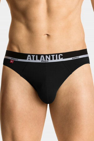 Atlantic Herren Slip Bund Gummiband Unterwäsche Klassisch  MP-1565, Schwarz