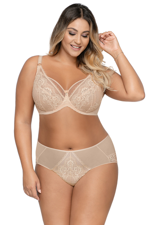 Ava Dame Soft BH Schalen Schliefe Netz Spitze Träger 1824 Venus Max, Beige