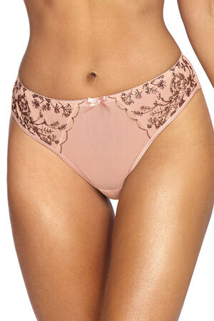 Axami Dame Slip Unterohose Netz Schleife Stickerei Unterwäsche V-9513 , Rosa