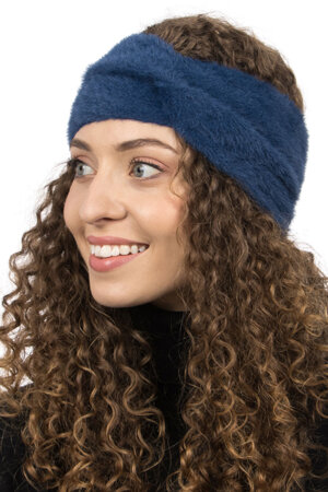 Fil'loo Dame Stirnband Kopfbedeckung Herbst Winter Warm OD-110, Dunkelblau