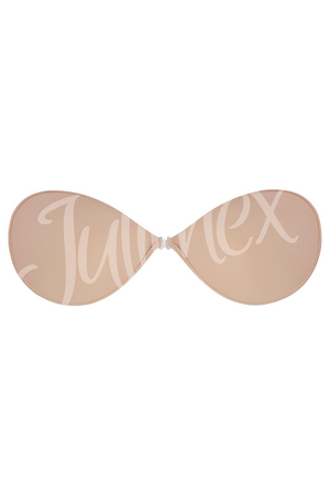 Julimex Damen Push-Up BH trägerlos rückenfrei Silikon Halterlos Hochzeit  BS-02, Beige