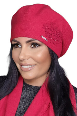 Kamea Dame Baskenmütze Winter Warm Klassisch Kopfbedeckung Feba, Rot