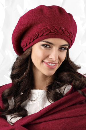 Kamea Damen Baskenmütze Kopfbedeckung Herbst Winter Wollgarn Bolzano