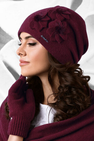 Kamea Damen Mütze Wintermütze Kopfbedeckung Wollgarn Teramo