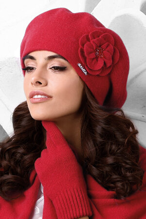 Kamea Vicenza Dame Baseknmütze Eleganz Kopfbedeckung Mütze , Rot