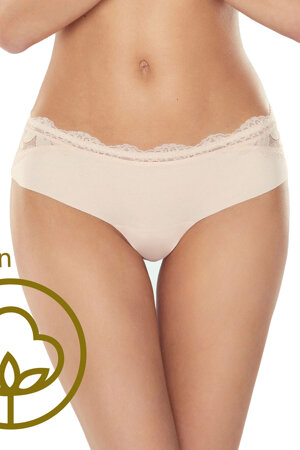 Lapinee Dame Slip Spitze Klassisch Sinnlich Blumenmuster Glänzend Unterhose 5013 Pola, Beige