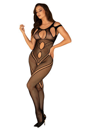 Obsessive Dame Reizwäsche Bodystocking Sexy Netz Sinnlich Ausschnitt G322, Schwarz