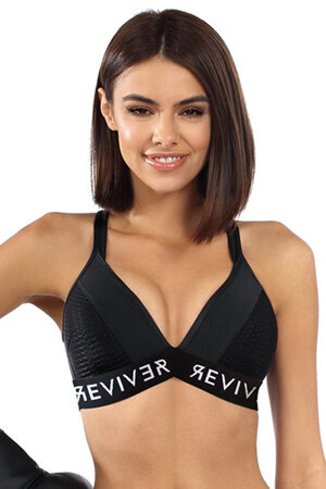 Reviver Dame Sport BH Top Komfortabel Training Gymnastik F5520, Schwarz