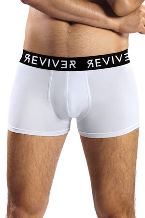 Reviver Herren Boxershorts Bund Gummiband Klassisch Unterwäsche F9549, Weiß