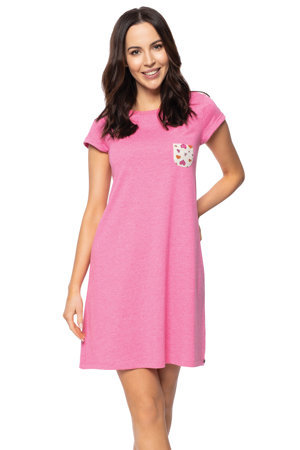 Rossli Damen Nachthemd Nachwäsche kurzarm SAL-ND-2063, Pink