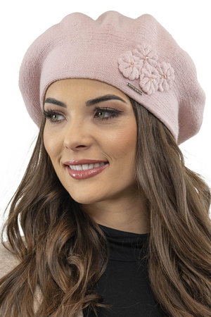 Vivisence Damen Baskenmütze Warm Und Gemütlich Wintermütze an Winter und Herbst Warme Dick Strickmütze, Kopfbedeckung Eleganter Klassisch Mütze für Frauen Modell 7006, Rosa