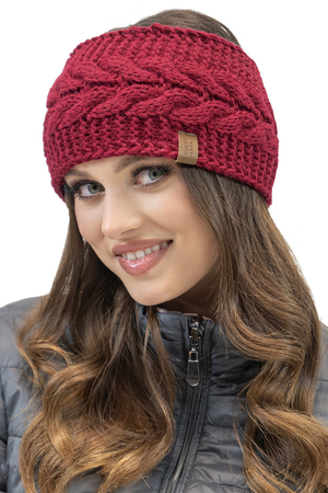 Vivisence Damen Stirnband Winter aus Dickem Garn Mit Perfekter Anpassung für Optimalen Tragekomfort Ideal für Kühle Herbsttage und Stilvolles Design Mit Weichem Fleece-Innenfutter Modell 7094, Weinrot