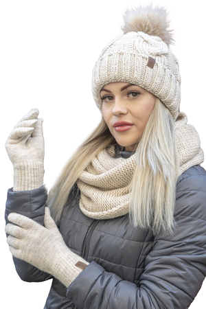 Vivisence Damen Winter Handschuhe Mit Gemütlich Stilvolle Breitem Klassische Strickbündchen Aus Weichem Und Warme Garn Ideal Für Kaltes Wetter Perfekte Eleganz Und Komfort Modell 7014, Hellbeige