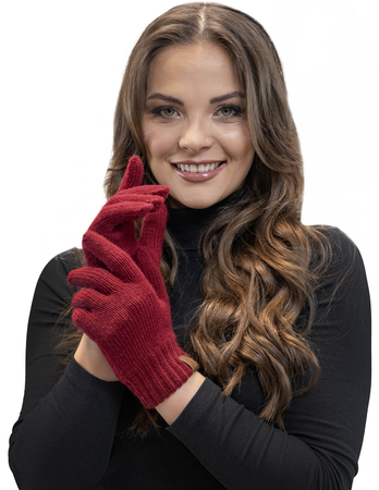 Vivisence Damen Winter Handschuhe Mit Gemütlich Stilvolle Breitem Klassische Strickbündchen Aus Weichem Und Warme Garn Ideal Für Kaltes Wetter Perfekte Eleganz Und Komfort Modell 7014, Weinrot