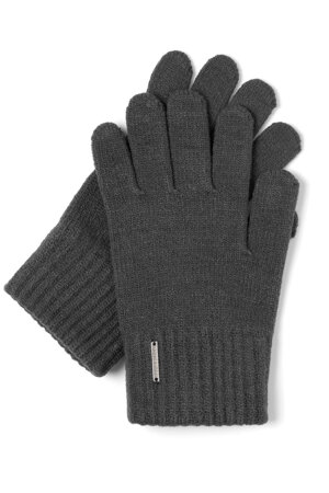 Vivisence Damen Winter Handschuhe Mit Gemütlich Stilvolle Breitem Strickbündchen Hergestellt Aus Warmem Garn Mit Wollzusatz Perfekt Für Kalte Wintertage Herbst Modell 7202, Schwarzgrau