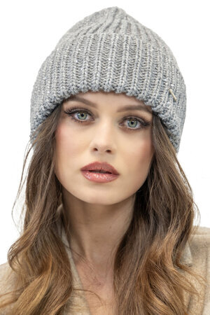 Vivisence Damen Winter Mütze Klassischen Beanie Strickmütze Stil Perfekte Passform Strickbündchen Umgeschlagener Saum Warmem Rippengarn Ideal Für Kalte Wintertage Winter Herbst Modell 7088, Hellgrau