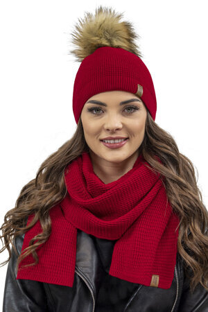 Vivisence Damen Winter Schal Aus Modischer Gemütlich Wärmendem Garn Kalte Wintertage Frauen Elegante Trendiger Und Sportliche Outfits Winter Herbst Modell 7041S, Rot