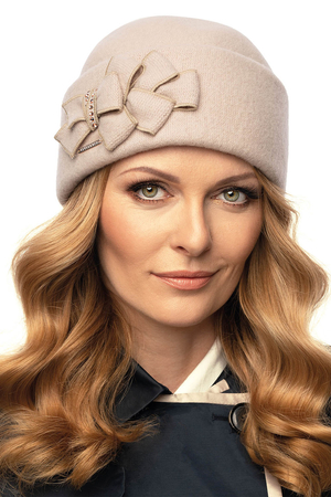 Vivisence Damen Winter Toque aus Wolle Handgefertigte Herbst Warme Mütze Antistatischen für Frauen Perfekter Passform Ideal für Kalte Wintertage Modell 7059, Beige