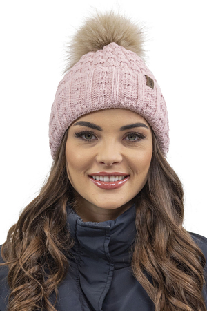 Vivisence Moderne Bommelmütze Für Damen Aus Warmem Garn Mit Aufgerolltem Design Innenfutter Aus Vlies Für Extra Wärme Ideal Für Kalte Wintertage Und Outdoor-Aktivitäten, Rosa