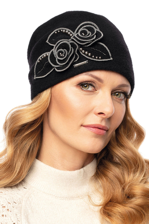 Vivisence Mütze Damen für Winter Handgefertigte Herbst Elegante Beanie Wintermütze aus Schurwolle Antistatische Eigenschaften Perfekt Für Kalte Wintertage Modell 7068, Schwarz