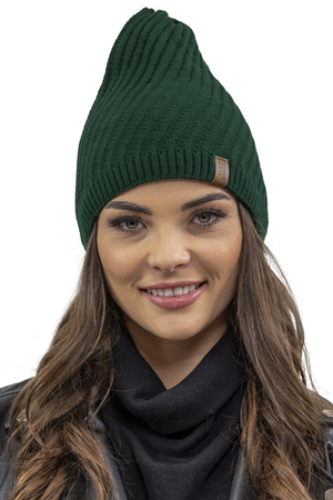 Vivisence Winter Mütze für Damen Beanie mit Verlängertem Schnitt aus Wärmendem Garn Herbst Gemütlich Ideal Für Kalte Wintertage Und Outdoor-Aktivitäten Modell 7017, Grün