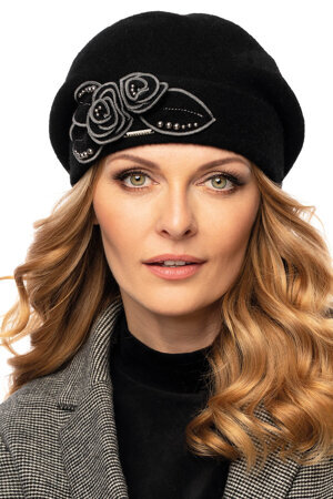 Vivisence Winter Mütze für Damen Handgefertigte Herbst Elegante Beanie Wintermütze aus Schurwolle Antistatische Eigenschaften Perfekt Für Kalte Wintertage Modell 7072, Schwarz