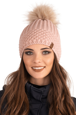 Vivisence Wintermütze mit Bommel Damen Perfekte Passform Warmes Bommelmütze Herbst Frauen Mütze für Winter Aufgerolltem Design Für Extra Wärme Ideal Für Kalte Wintertage Modell 7016, Rosa