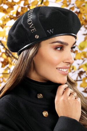 Willi Damen Baskenmütze Kopfbedeckung Herbst Winter warm dick UNI Aliseva, Schwarz