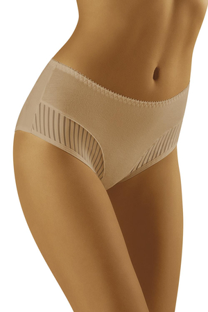 Wolbar Damen Slips Panties Höschen Hohe Taille Slips Hoher Taillenslip Bauchkontrolle Glatte Beschichtete Für den Alltag Unterhosen Maxi-Slip WB129, Beige