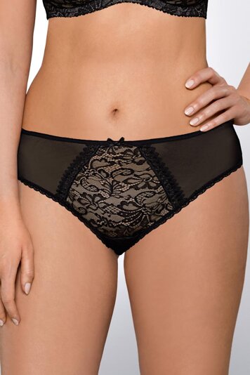 Ava 1396/S Strings Damen Unterwäsche Tangas Spitze tiefer Bund Setteil Top Qualität EU, Schwarz