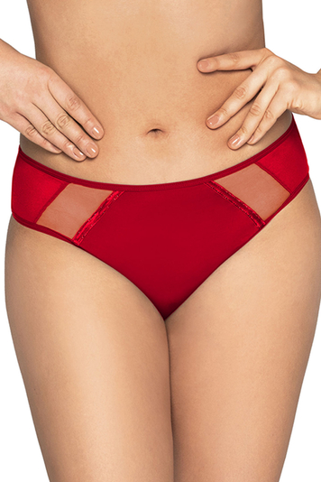Ava Dame Slip Glatt Musterlos Unterhose Streifen Unterwäsche 1030/1/B Novato, Rot