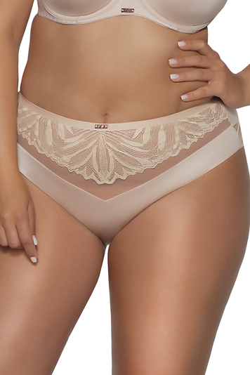 Ava Dame Slip Unterhose Spitze Bund Klassisch Unterwäsche Dessous 2104 Yasemin, Beige