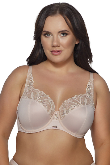 Ava Dame Soft-BH Netz Spitze Schalen Träger Komfortabel 2106 Yasemin, Beige