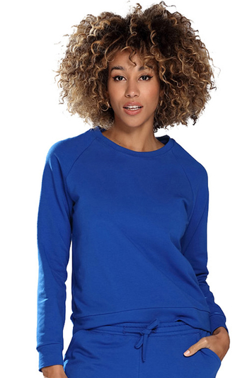 Dkaren Dame Sweatshirt Bequem Schnitt Bekleidung Musterlos Wenezja, Blau