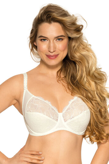 Gaia 534 Chantal Soft BH Damen Unterwäsche Spitze regulierbar Top Qualität EU, Beige