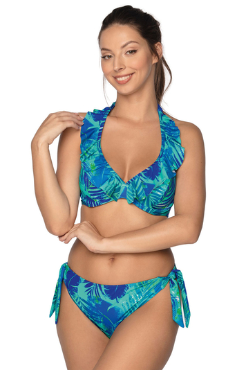 Gaia Dame Bikini Oberteil Soft Schalen Bademode Gemustert Regulierbar EU 023S Malaita , Blau