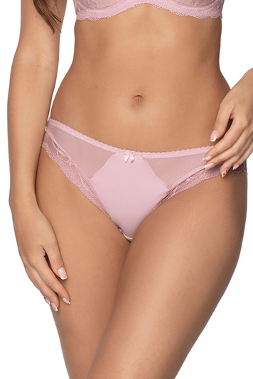 Gaia Dame Slip Unterhose Netz Spitze Schleife  Unterwäsche  931P Veronika, Pink