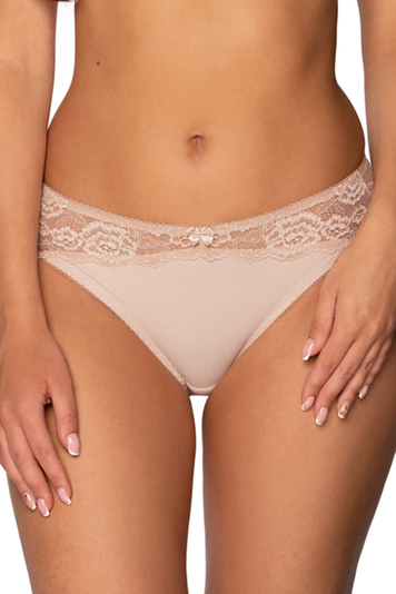 Gaia Dame Slip Voll Klassisch Spitze Geblümt Elegant Unterhose 1161P Kasjana, Beige