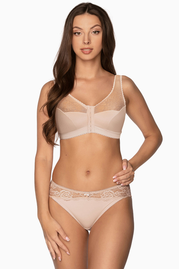 Gaia Dame Soft-BH Träger Geblümt Dessous Unterwäsche Schalen 1163 Rachela, Beige