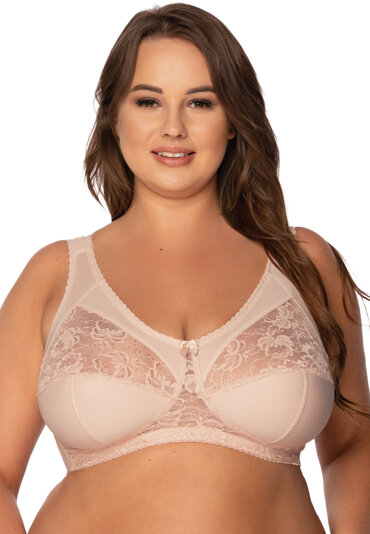 Gaia Dame Soft-BH Träger Schalen Spitze Unterwäsche Schleife Geblümt 1162 Melodia, Beige