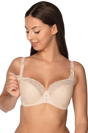 Gaia Dame Still-BH Halbgepolsterte Cups Für Stillende Mutter Schwangere 1185 Lucia, Beige