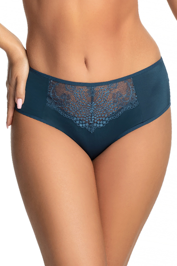 Gorsenia Dame Slip Unterhose Spitze Geblümt Unterwäsche Klassisch K688 Rita, Blau