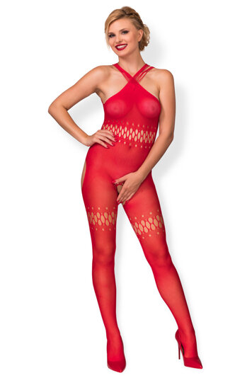 Hot in Here Dame Reizwäsche Bodystocking Sexy Netz Durchsichtig  Demonic, Rot