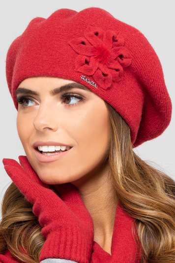 Kamea  Baskenmütze Kopfbedeckung Herbst Winter Sewilla , Rot