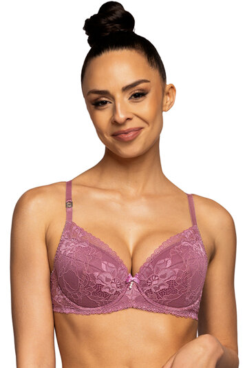 Mat Dame Push-Up-BH Spitze Gepolsterte Cups Geblümt Klassisch 3742/11 Rosie, Pink