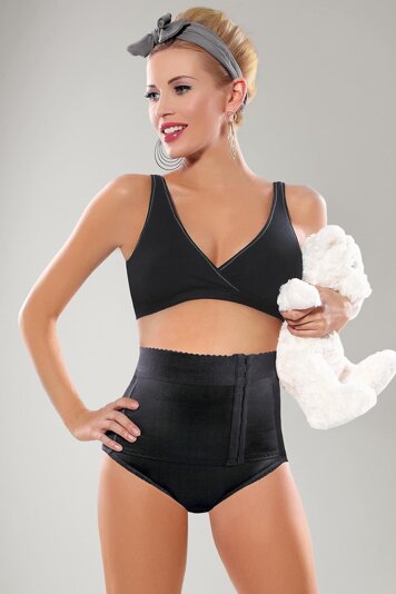 Mitex Ama Miederslip Damen Shapewear Bauch-Weg-Effekt Slimming Top Qualität EU, Schwarz