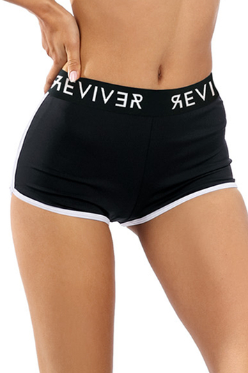 Reviver Dame Shorts Sportkleidung Kurze Hose Alltag Klassisch F9513, Schwarz