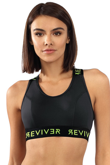 Reviver Damen Sport-BH Träger Soft Bügellos Komfortabel Gymanstik Training F5521, Schwarz